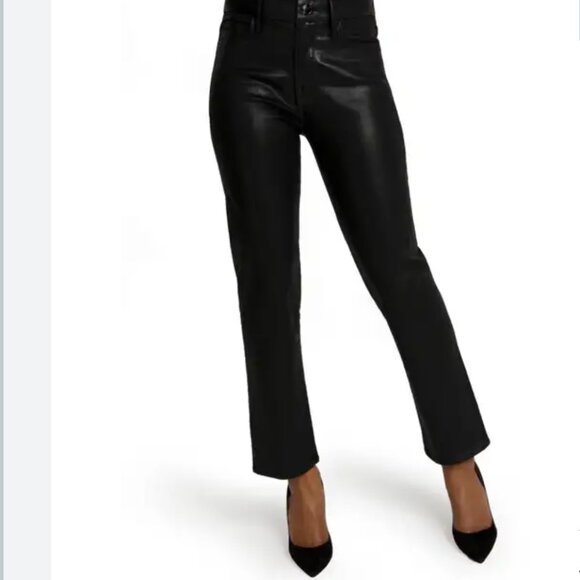 Good American Denim - Good American - Good Straight Coated Black Jeans